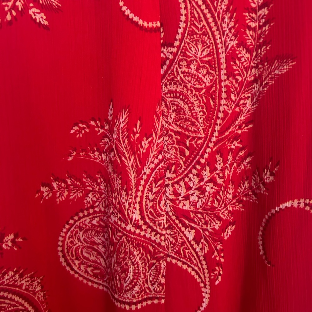 Tommy Hilfiger sleeveless red paisley summer dress size 12. EUC - Picture 3 of 7